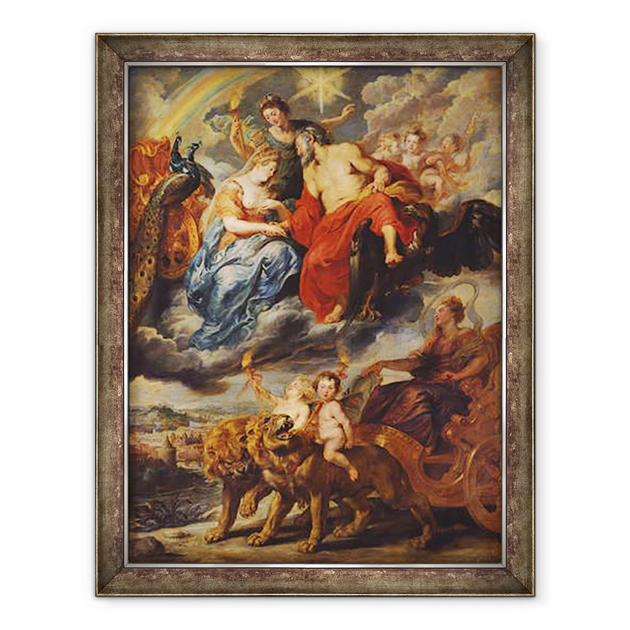 Tablou inramat - Peter Paul Rubens - Ciclul Medici, intalnirea lui Henri al IV-lea 1553-1610 si a Mariei de Medici 1573-1642 la Lyon in 9 septembrie 1600, 60 x 80 cm