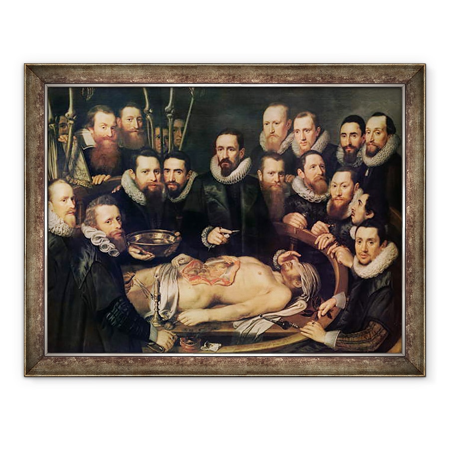 Tablou inramat - Pieter van Miereveld - Lectia de anatomie a doctorului Willem van der Meer din Delft, 70 x 90 cm