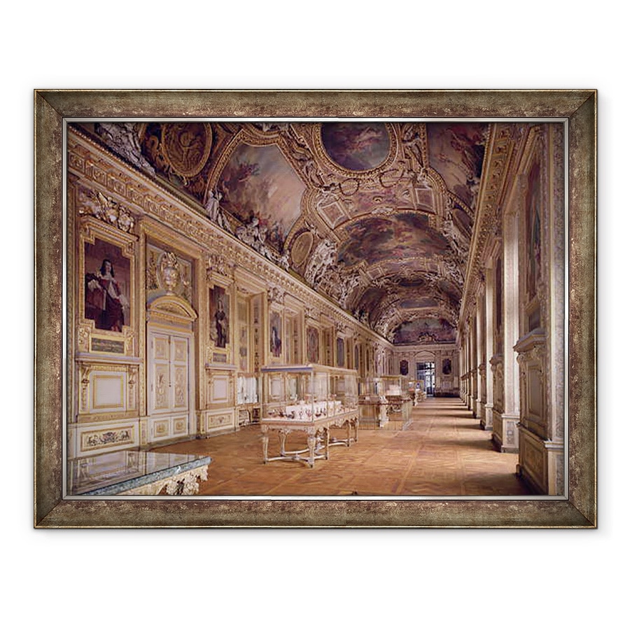 Tablou inramat - Scoala franceza - Vedere interioara a Galerie dApollon, 60 x 80 cm