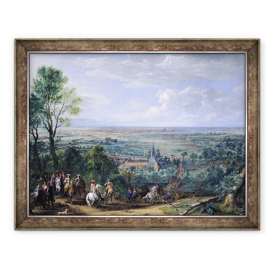 Tablou inramat - Adam Frans van der Meulen - Ludovic al XIV-lea 1638-1715 la asediul de la Lille cu care se confrunta Prioria Fives, august 1667, 70 x 90 cm