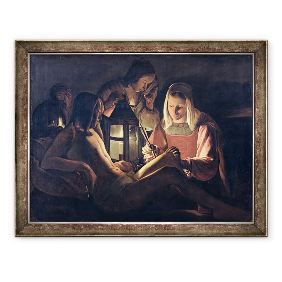 Tablou inramat - Georges de la Tour - Sfantul Sebastian ingrijit de Sfanta Irene si de Sfintele Femei, 60 x 80 cm