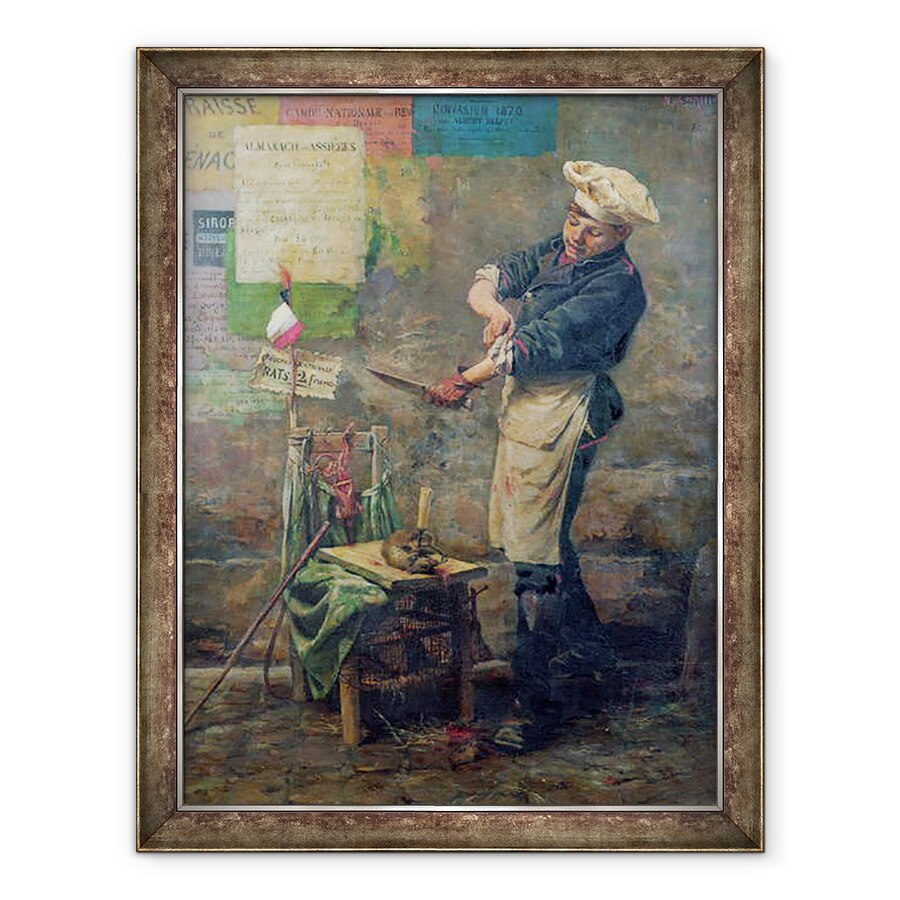 Tablou inramat - Narcisse Chaillou - Vanzator sobolan in timpul asediului de la Paris, 70 x 90 cm