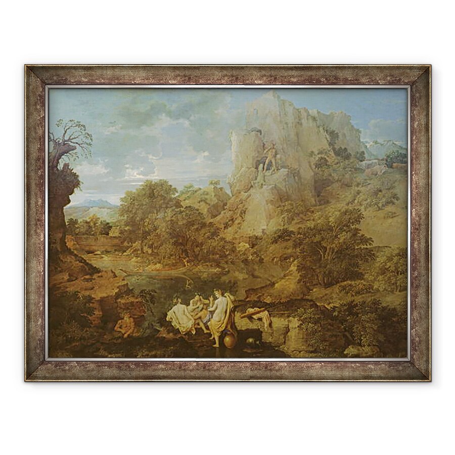 Tablou inramat - Nicolas Poussin - Peisaj cu Hercules si Cacus, 70 x 90 cm