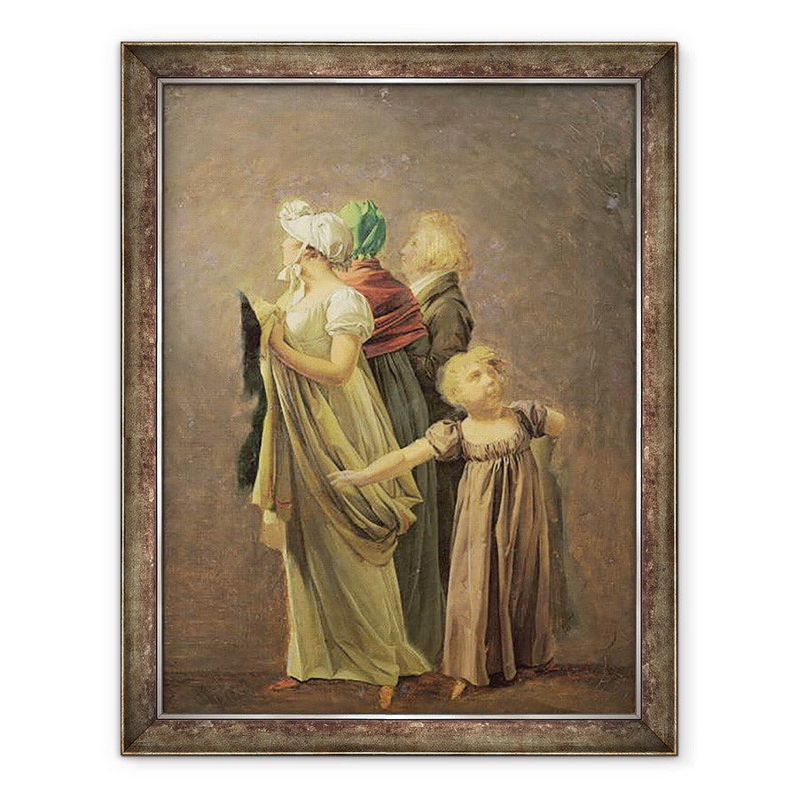 Tablou inramat - Louis Leopold Boilly - Studiu pentru membrii publicului la Expozitia Conconsacrarea imparatului Napoleon de Jacques Louis David in Marele Salon al Luvru, 60 x 80 cm