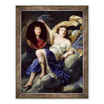 Tablou inramat - Jean Nocret - Fame Prezentarea unui Portret al lui Ludovic al XIV-lea 1638-1715 catre Franta, 60 x 80 cm Tablou inramat - Jean Nocret - Fame Prezentarea unui Portret al lui Ludovic al XIV-lea 1638-1715 catre Franta, 60 x 80 cm