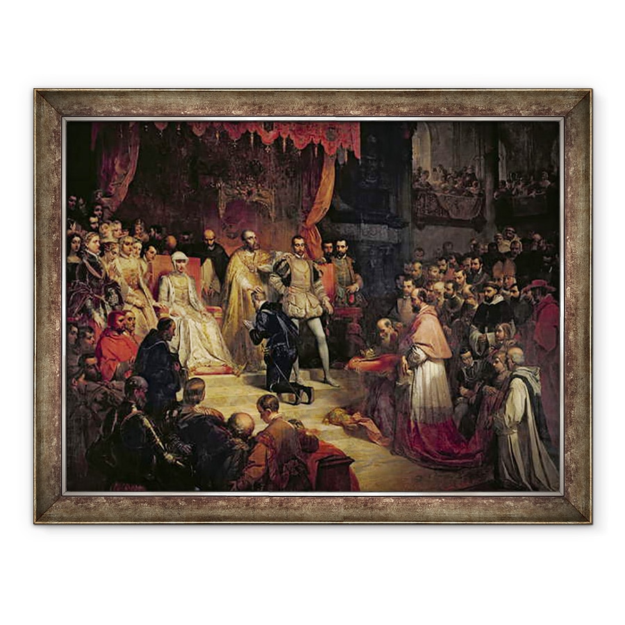 Tablou inramat - Louis Gallait - Abdicarea lui Carol al V-lea 1500-58 1841, 60 x 80 cm