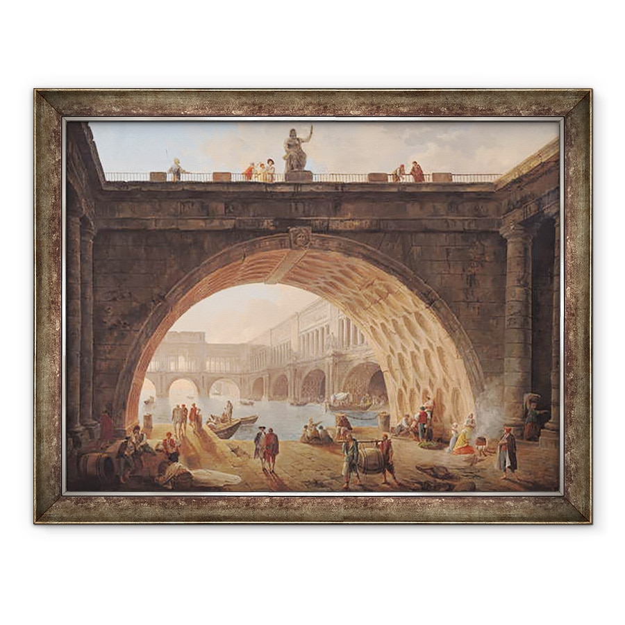 Tablou inramat - Hubert Robert - Un port, 70 x 90 cm
