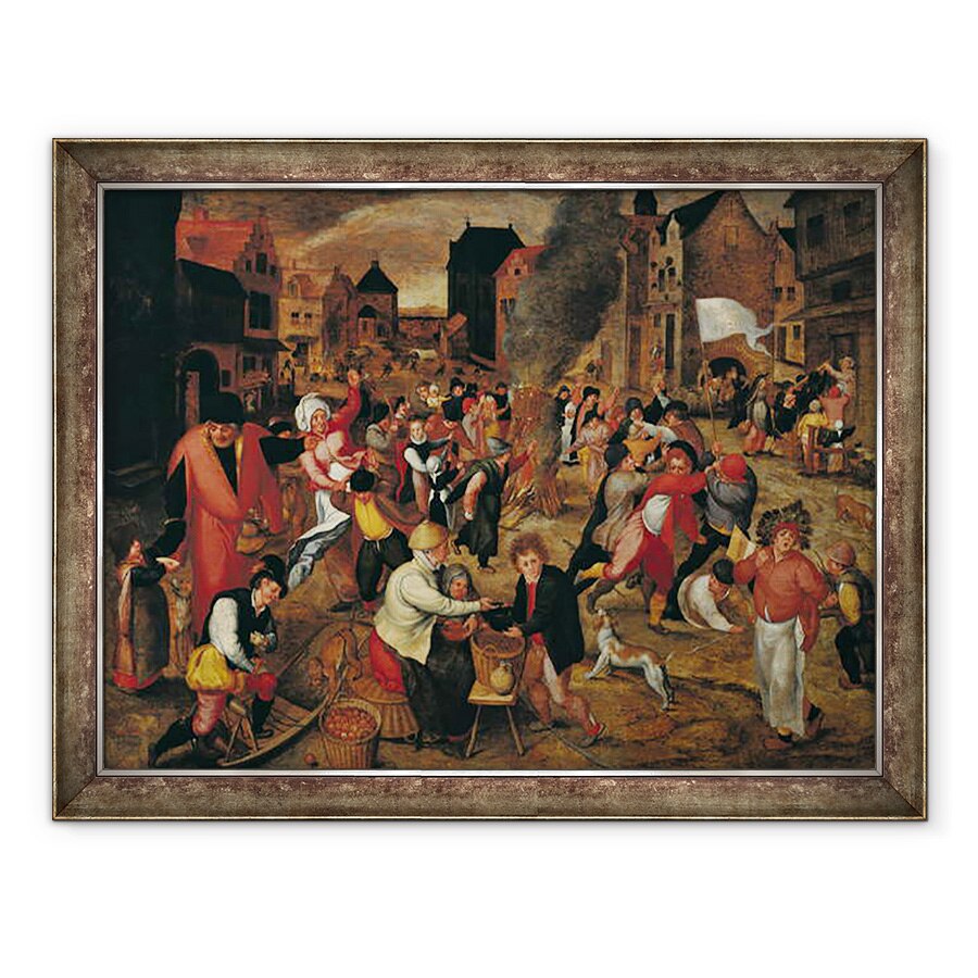 Tablou inramat - Maerten van Cleve - Incendiile Sfantului Martin, 70 x 90 cm