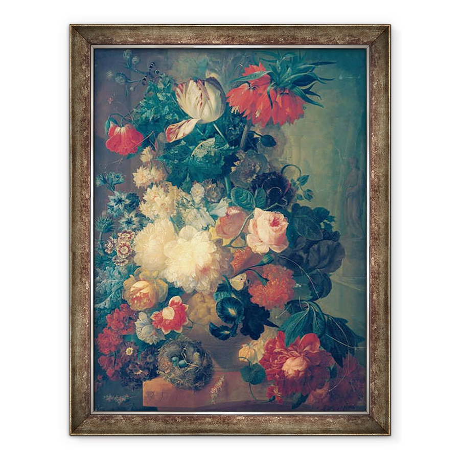 Tablou inramat - Jan van Os - Flori intr-o vaza cu cuib de pasare, 70 x 90 cm