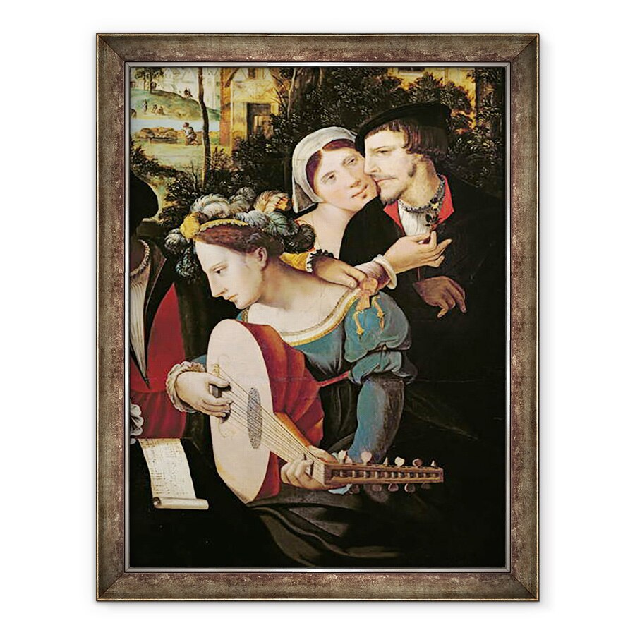 Tablou inramat - Scoala flamanda - Scena Galante la Portile Parisului I, 70 x 90 cm