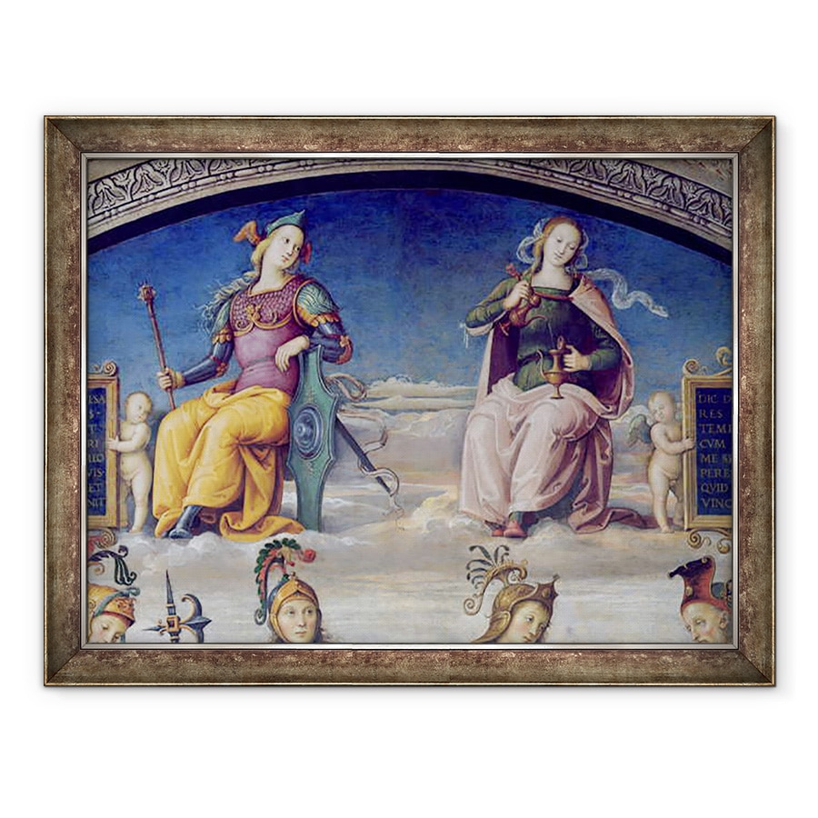 Tablou inramat - Pietro Perugino - Fortune si temperanta, detaliu de la Lunette of Fortune si Temperance, de la Sala dellUdienza, 60 x 80 cm