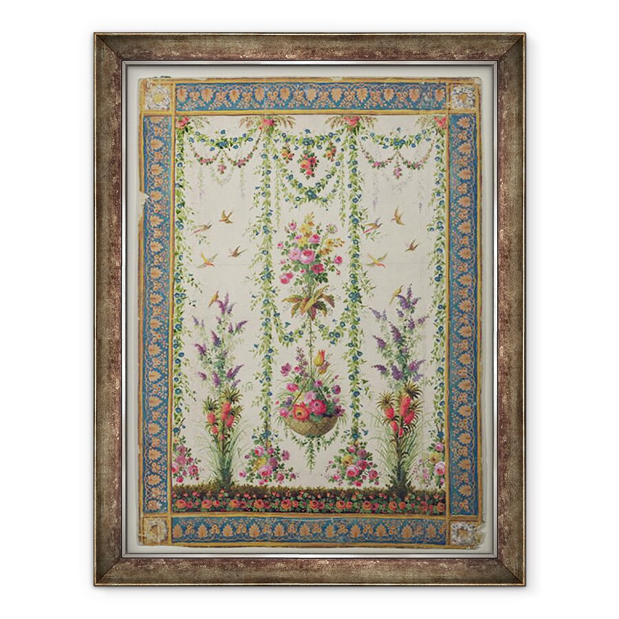 Tablou inramat - Scoala franceza - Flori si un cos agatat, 70 x 90 cm