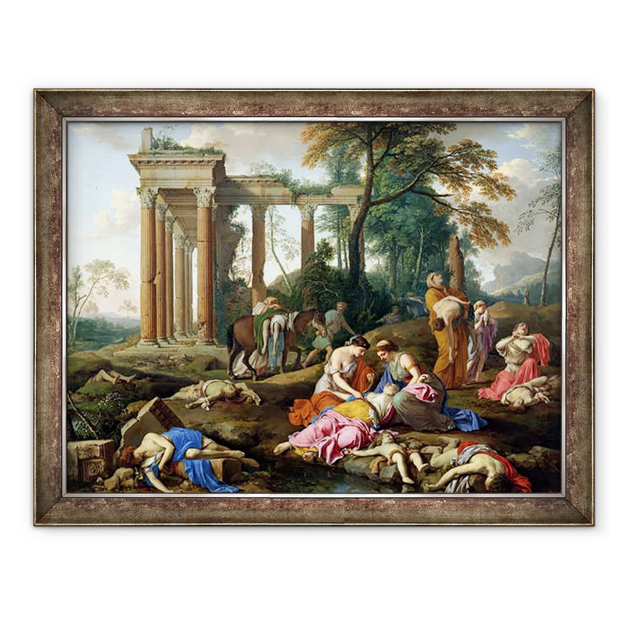 Tablou inramat - Laurent de La Hyre - Moartea fiilor din Betel, 70 x 90 cm