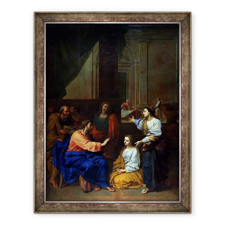Tablou inramat - Claude II Saint-Paul - Hristos cu Marta si Maria, 70 x 90 cm