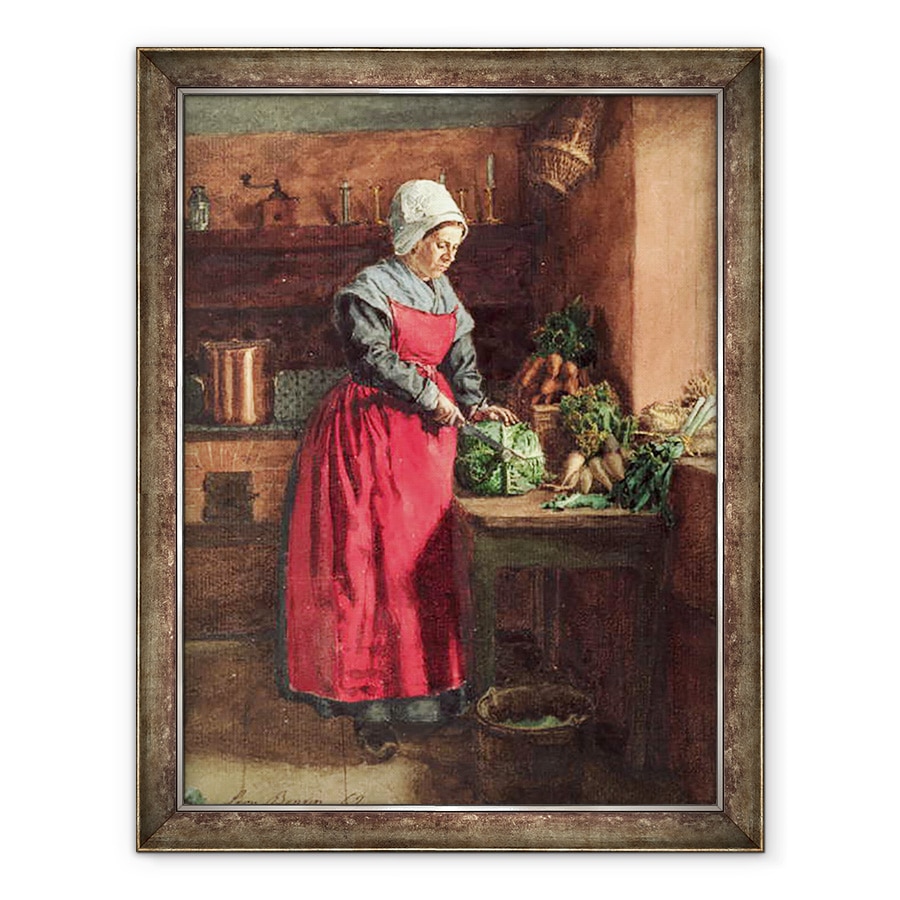 Tablou inramat - Leon Bonvin - Cook cu sort rosu, 70 x 90 cm