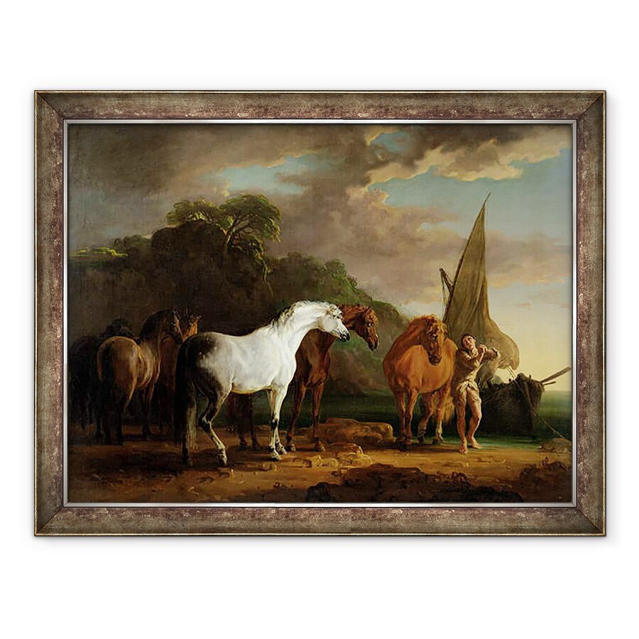 Tablou inramat - Sawrey Gilpin - Gulliver isi ia ultimul concediu din tinutul Houyhnhnmilor, 60 x 80 cm