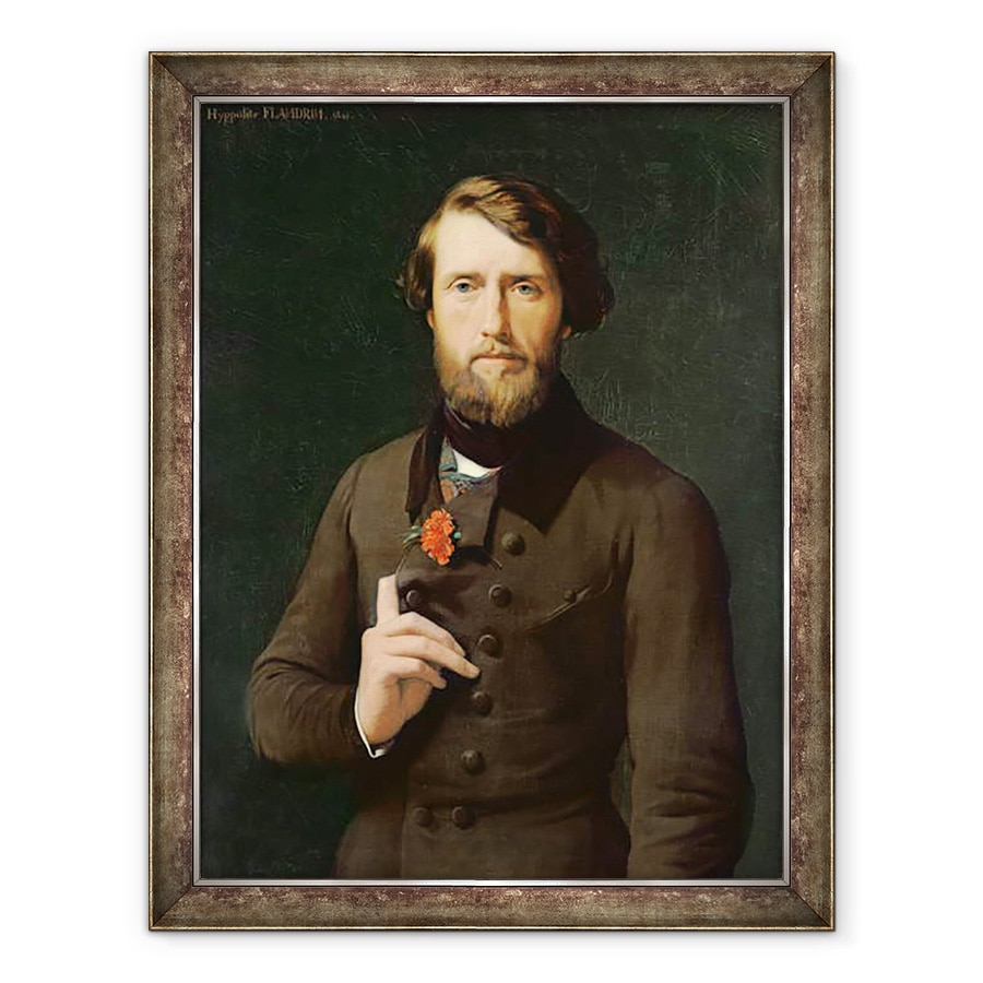 Tablou inramat - Hippolyte Flandrin - Portretul Contelui Felix dArjuzon 1800-74 1841, 70 x 90 cm
