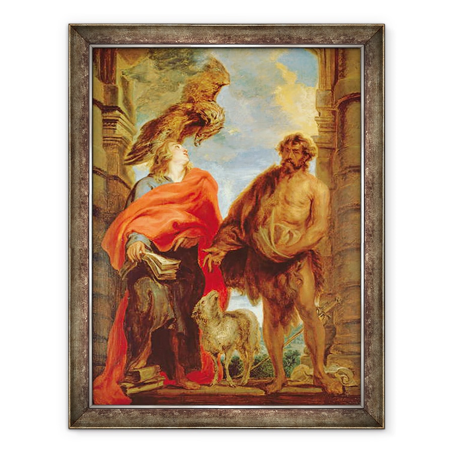 Tablou inramat - Anthony van Dyck - Sfantul Ioan Botezatorul si Sfantul Ioan Evanghelistul, 70 x 90 cm