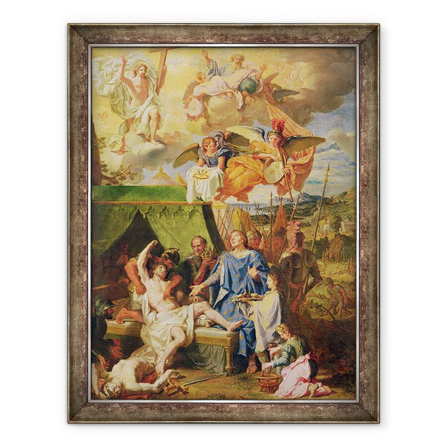 Tablou inramat - Louis Licherie de Beurie - St. Louis vindeca suferinzi de Scrofula, 60 x 80 cm