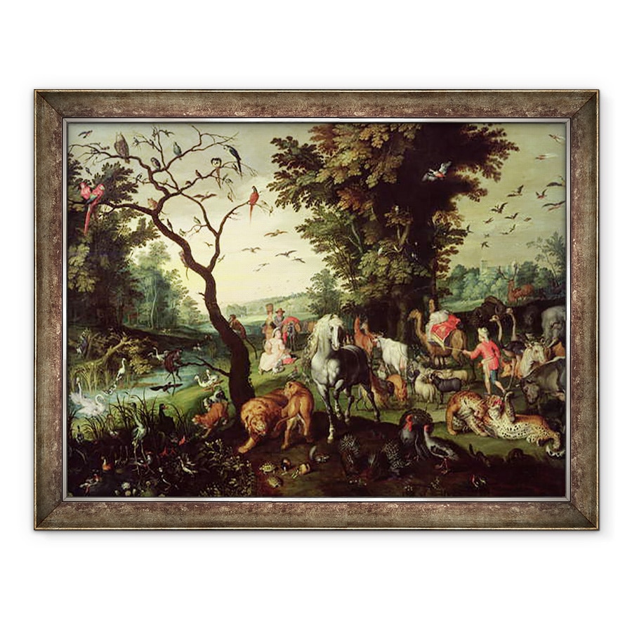 Tablou inramat - Jan Brueghel the Elder - Animalele care intra in Arca lui Noe, 70 x 90 cm