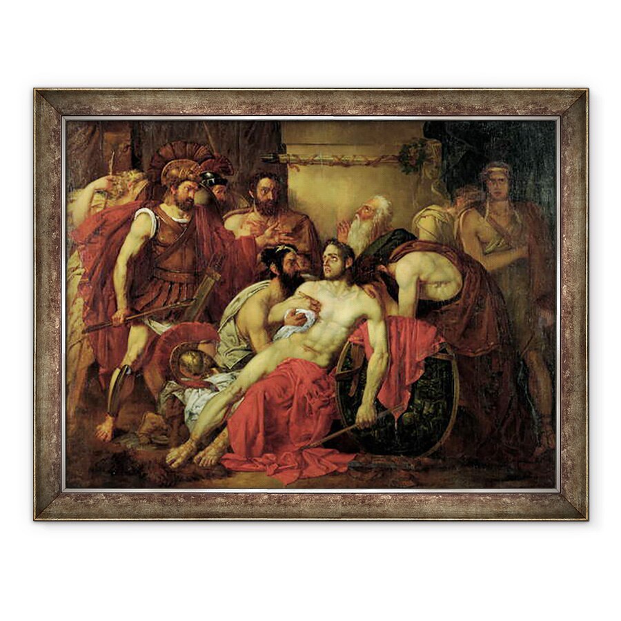 Tablou inramat - Louis Gallait - Moartea lui Epaminondas c.418-362 i.Hr., 60 x 80 cm