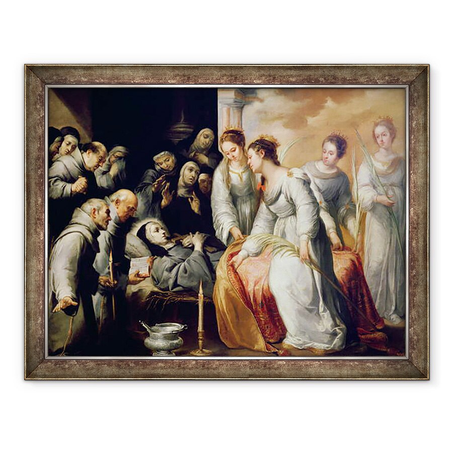 Tablou inramat - Bartolome Esteban Murillo - Moartea Sfantului Clare, 60 x 80 cm