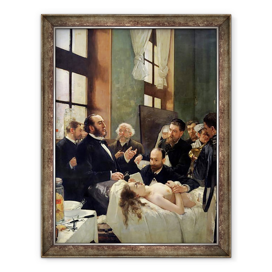 Tablou inramat - Henri Gervex - inainte de operatie, sau doctorul Pean preda la spitalul Saint-Louis., 70 x 90 cm