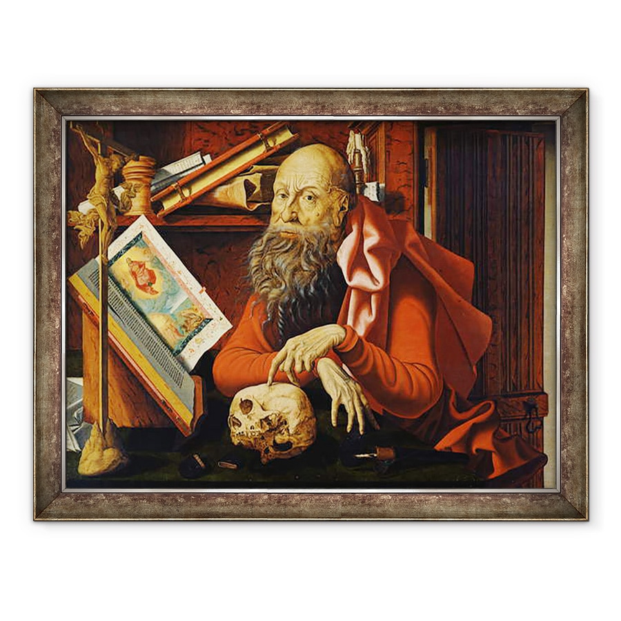 Tablou inramat - Marinus van Reymerswaele - Sfantul Jerome in oratoriul sau, 70 x 90 cm