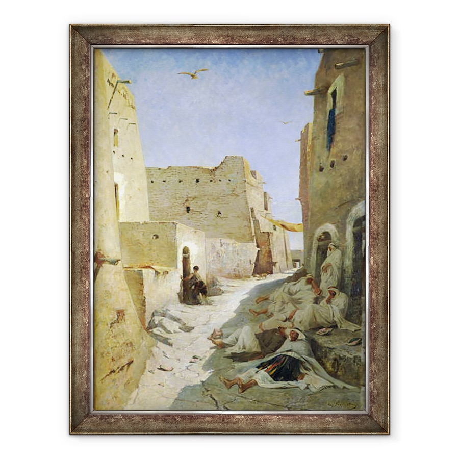 Tablou inramat - Eugene Fromentin - Drumul Bab-El-Gharbi, Laghouat, 70 x 90 cm