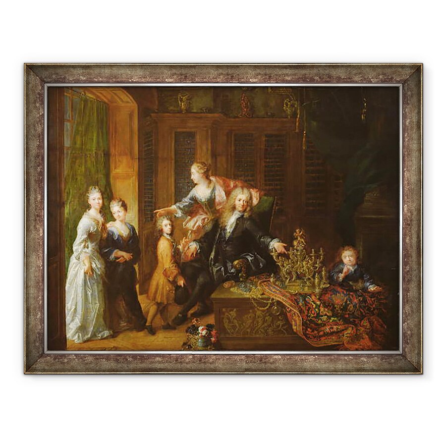 Tablou inramat - Robert Tournieres - Portretul lui Nicolas de Launay 1646-1727 si a Familiei sale, 70 x 90 cm