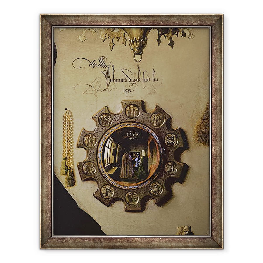 Tablou inramat - Jan van Eyck - Portretul lui Giovanni Arnolfini si sotia sa Giovanna Cenami, detaliu II, 60 x 80 cm