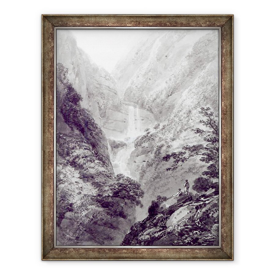 Tablou inramat - James Basire - Cascada de Minzapeezo, acuarela de Samuel Davies dupa o gravura, 70 x 90 cm