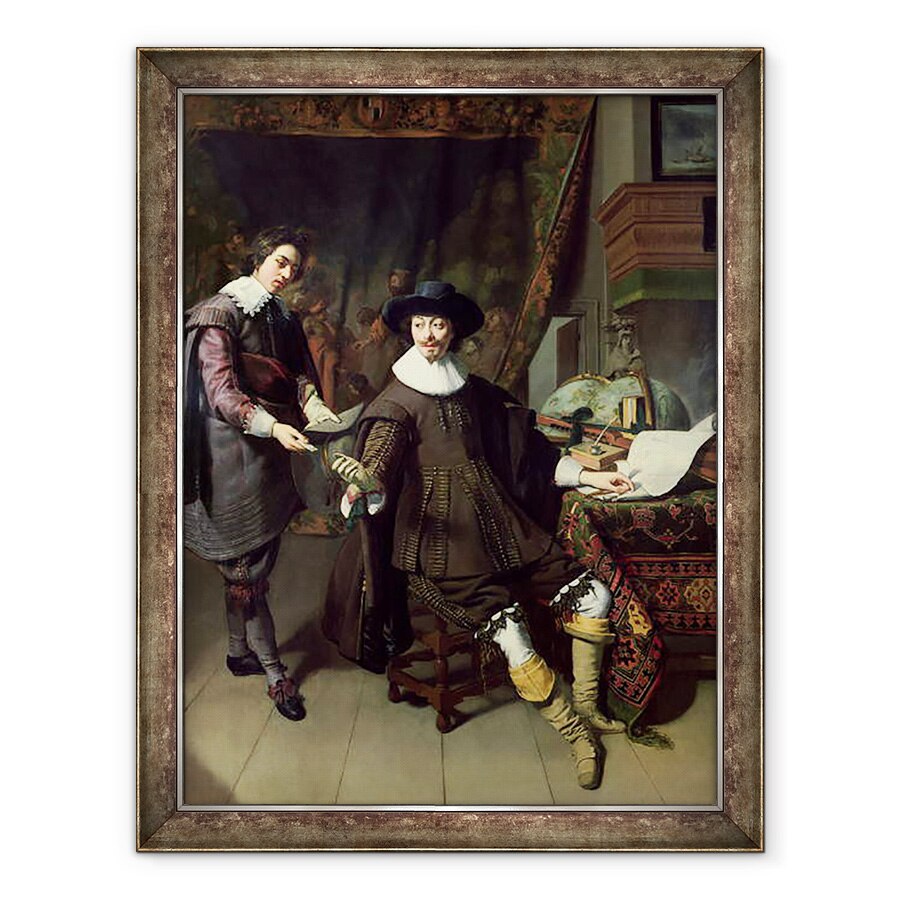 Tablou inramat - Thomas de Keyser - Constantijn Huygens 1596-1687 si functionarul sau, 70 x 90 cm