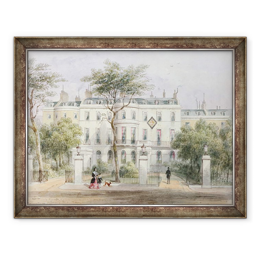 Tablou inramat - Thomas Hosmer Shepherd - Frontul de vest al casei lui Sir Robert Peel in Gradina Privy 1788-1850 1851, 70 x 90 cm