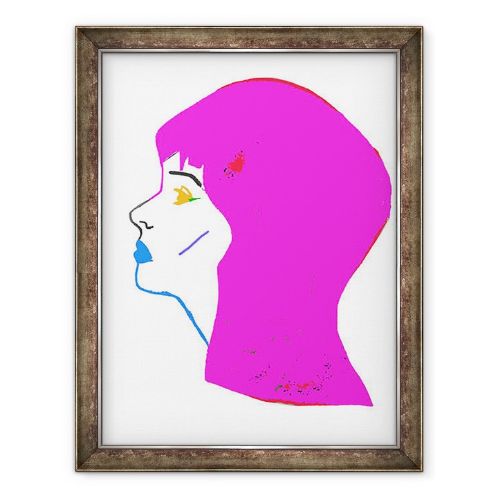 Tablou inramat - Daisy de Villeneuve - Cap roz, 70 x 90 cm