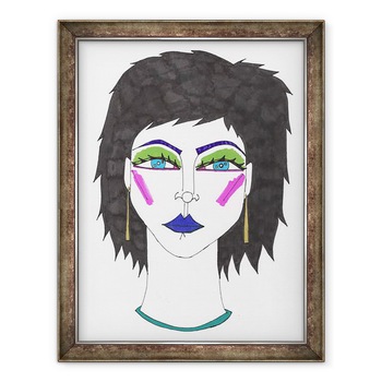 Tablou inramat - Daisy de Villeneuve - Fata cu ochi albastri, 70 x 90 cm Tablou inramat - Daisy de Villeneuve - Fata cu ochi albastri, 70 x 90 cm