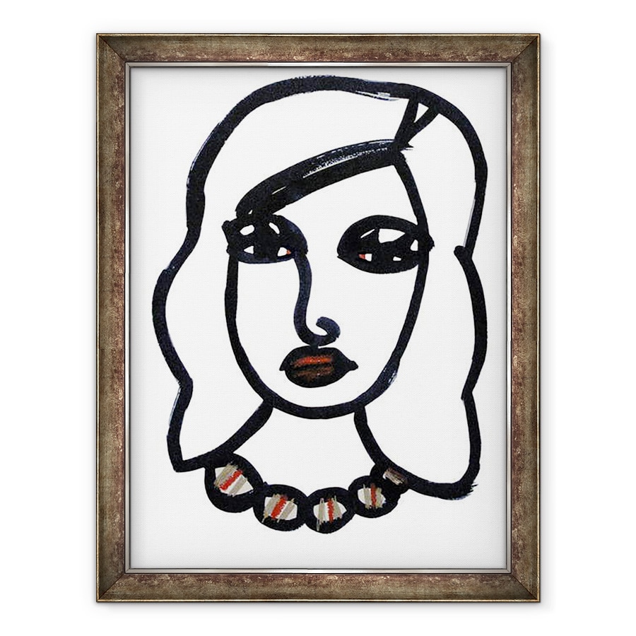Tablou inramat - Daisy de Villeneuve - Fata cu colier, 60 x 80 cm