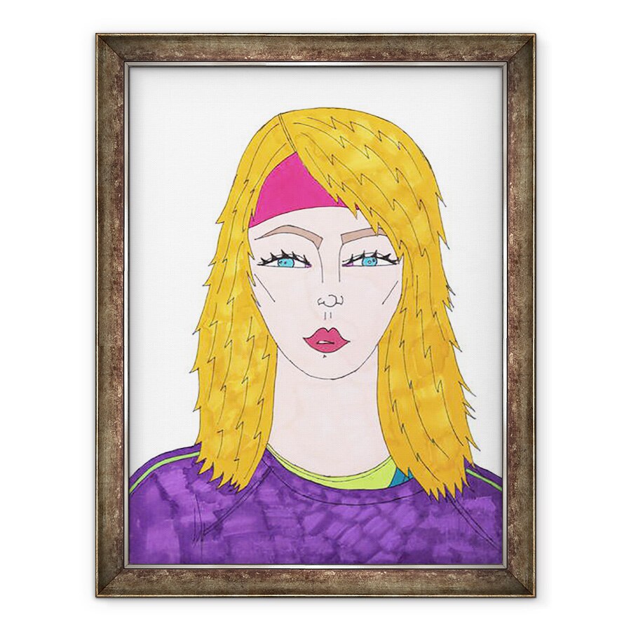 Tablou inramat - Daisy de Villeneuve - Fata blonda cu Headband roz, 60 x 80 cm