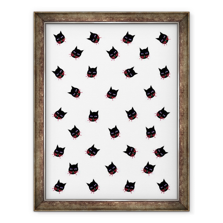 Tablou inramat - Daisy de Villeneuve - Pisici Negre, 60 x 80 cm