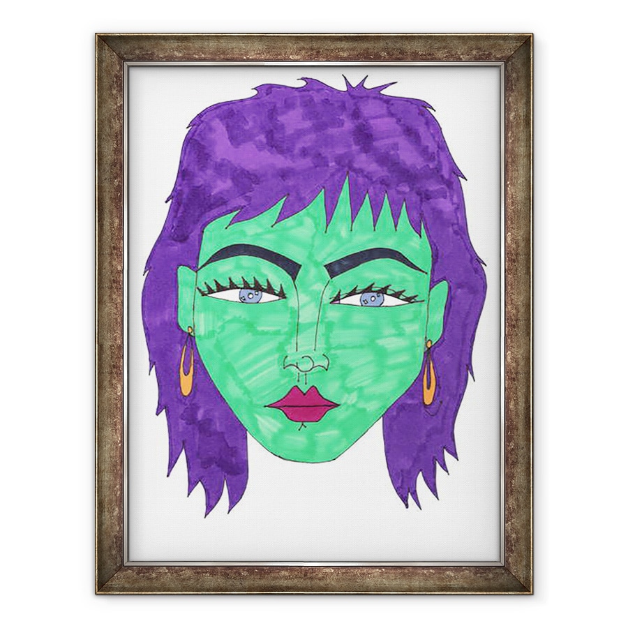 Tablou inramat - Daisy de Villeneuve - Verde cu Invidie, 60 x 80 cm