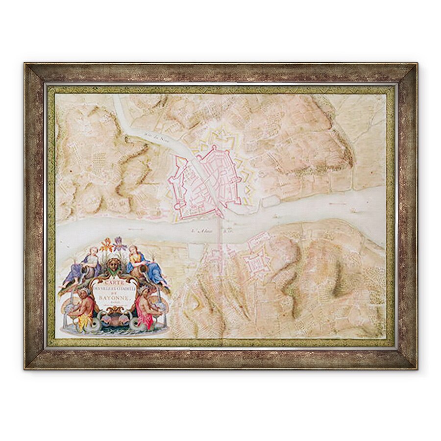 Tablou inramat - Sebastien Le Prestre de Vauban - Dna 988 tome 3 fol.45 Planul si harta orasului si cetatea Bayonne, din Atlas Louis al XIV-lea, 70 x 90 cm