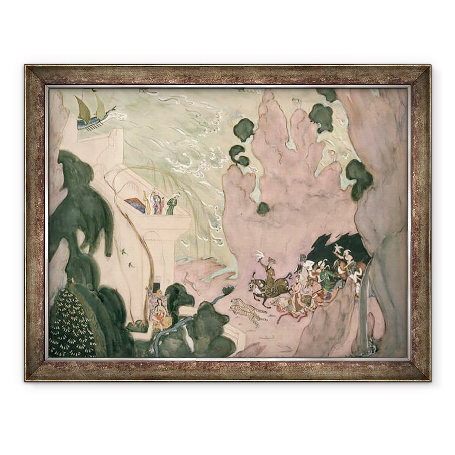 Tablou inramat - Valentin Aleksandrovich Serov - Designul cortinei pentru baletul Sheherezade al lui Nikolai Rimski-Korsakov, 70 x 90 cm