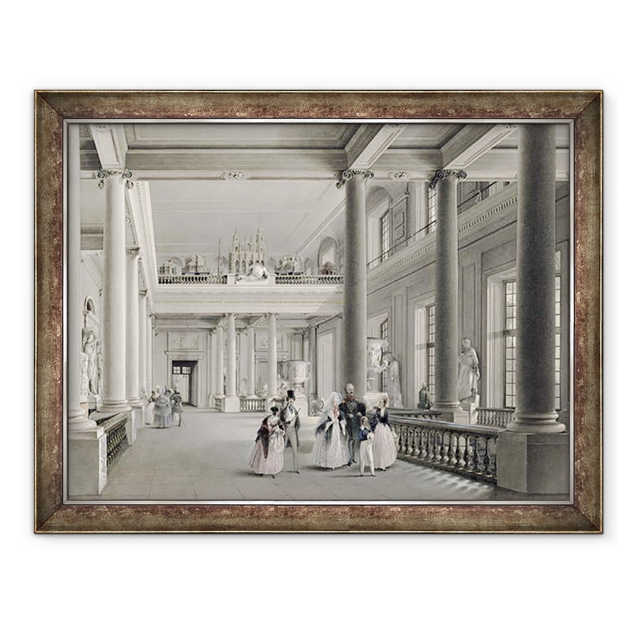 Tablou inramat - Vasili Semenovich Sadovnikov - Sala de intrare superioara a Academiei de Arte Frumoase din Sankt Petersburg, 70 x 90 cm