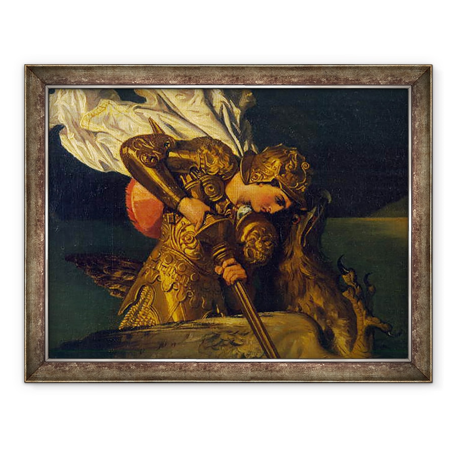 Tablou inramat - Jean Auguste Dominique Ingres - Ruggiero Salvarea Angelica, detaliu de Ruggiero, 70 x 90 cm