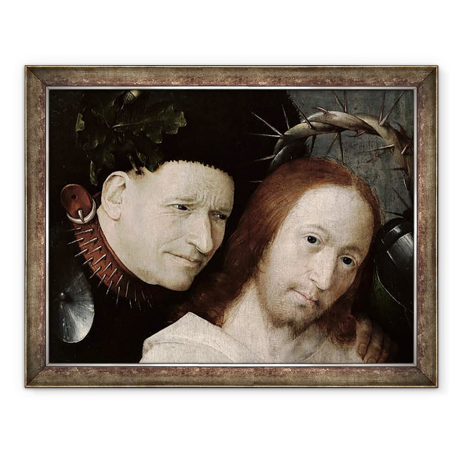 Tablou inramat - Hieronymus Bosch - Hristos a batjocorit incoronarea cu spini c.1490-1500 ulei pe panou, 70 x 90 cm