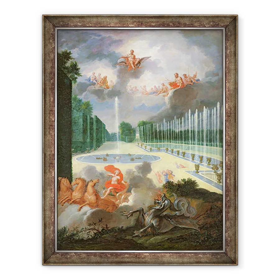 Tablou inramat - Jean Cotelle the Younger - Groves de Versailles. Vedere la bazinul Dragonului si la bazinul lui Neptun, 70 x 90 cm