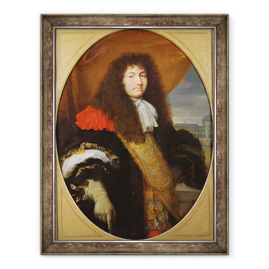 Tablou inramat - Charles Le Brun - Portretul lui Ludovic al XIV-lea 1638-1715, rege al Frantei si al Navarei, in fata Tuileries, c. 1643, 60 x 80 cm
