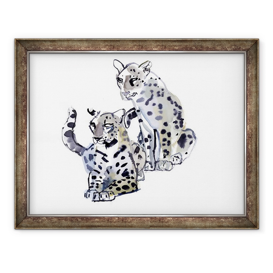 Tablou inramat - Mark Adlington - Mama si Fiul Leoparzii arabi, 70 x 90 cm