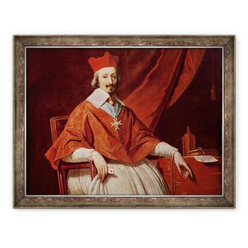 Tablou inramat - Philippe de Champaigne - Cardinalul din Richelieu 1585 - 1642, prelat francez si om de stat detaliu al partii superioare a corpului, 60 x 80 cm Tablou inramat - Philippe de Champaigne - Cardinalul din Richelieu 1585 - 1642, prelat francez si om de stat detaliu al partii superioare a corpului, 60 x 80 cm