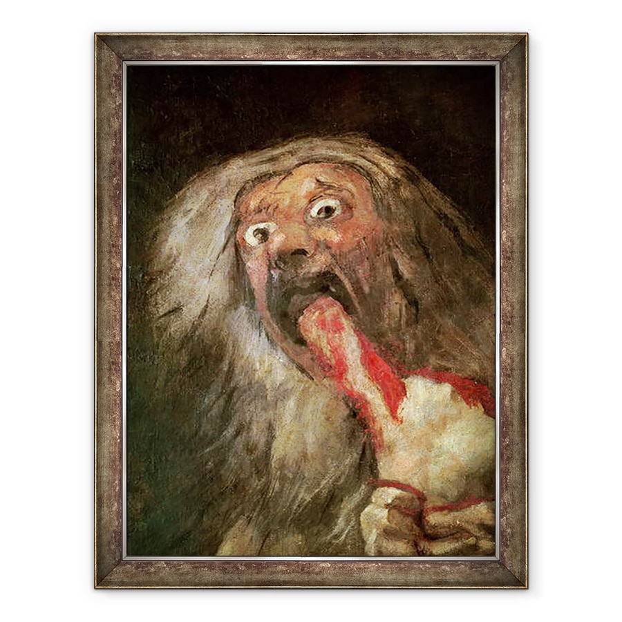 Tablou inramat - Francisco Jose de Goya y Lucientes - Saturn devoreaza Fiul sau detaliu al capului lui Saturn, 60 x 80 cm